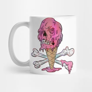 Drippy Ice Cream Melting Skull Mug